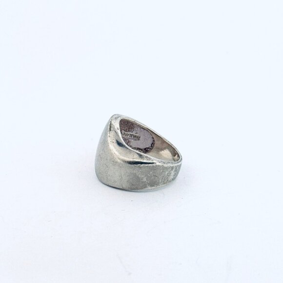 Estate Modernist Sterling Silver 925 Wave Dome Ring, Size 7.5, 6.9 Grams, Thaila - Picture 4 of 9